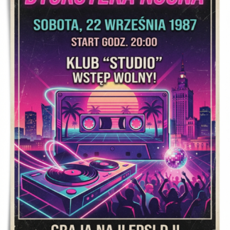Plakat A3 w stylu lat 80